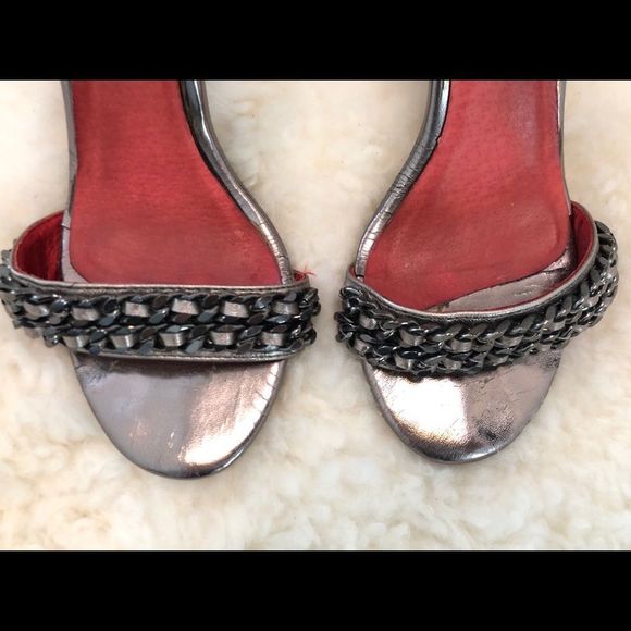 Jeffrey Campbell Hough Bronze Silver Leather Heels - Picture 2 of 11